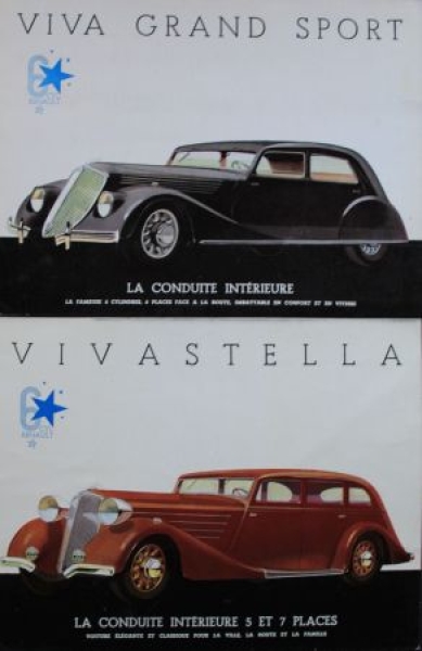 Renault Vivastella Grand Sport 6 Cylinder Modelprogram 1934 six Doisneau Carbrochure-Sheeds (7738)